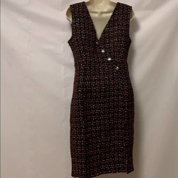 NWT FREE STYLE TWEED WRAP FRONT DRESS‎ Sz S - Picture 1 of 9